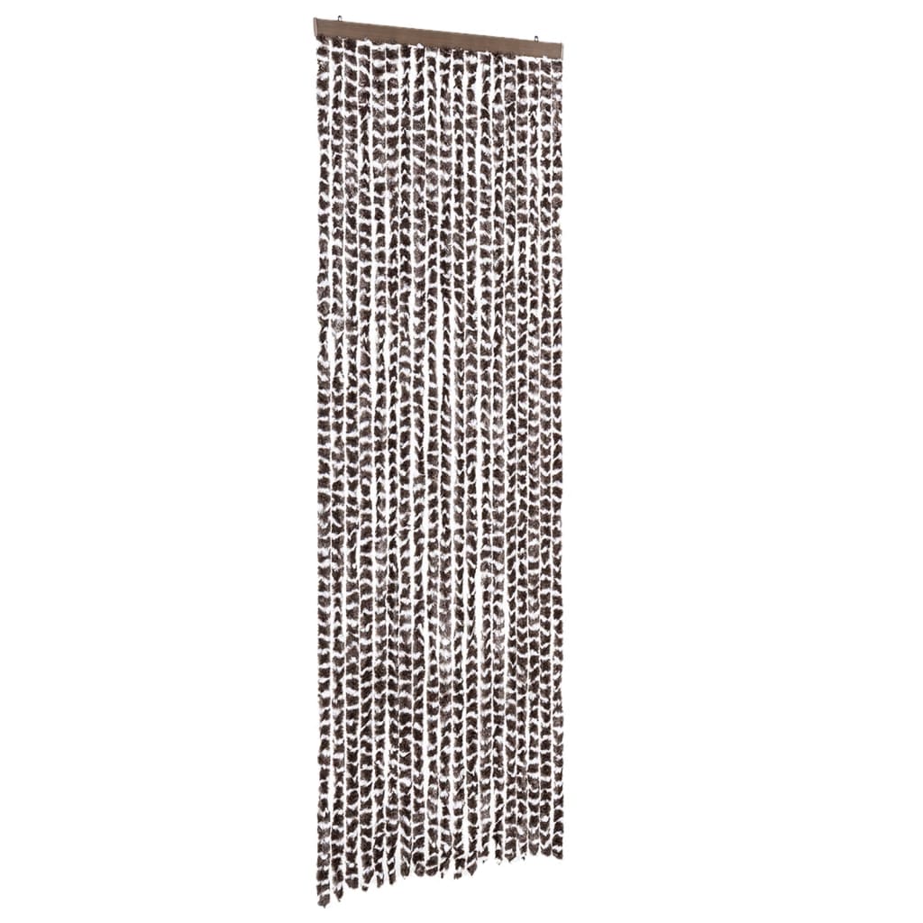 Vidaxx Fliegenvorhang 56x200 cm Chenille braun und weiß