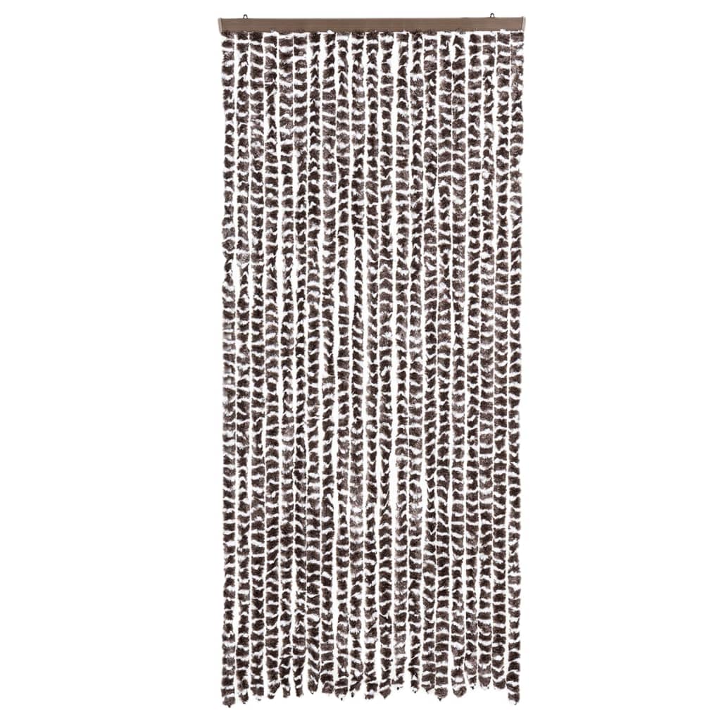 Vidaxl Fly Curtain 90x200 cm Chenille Brown och vit