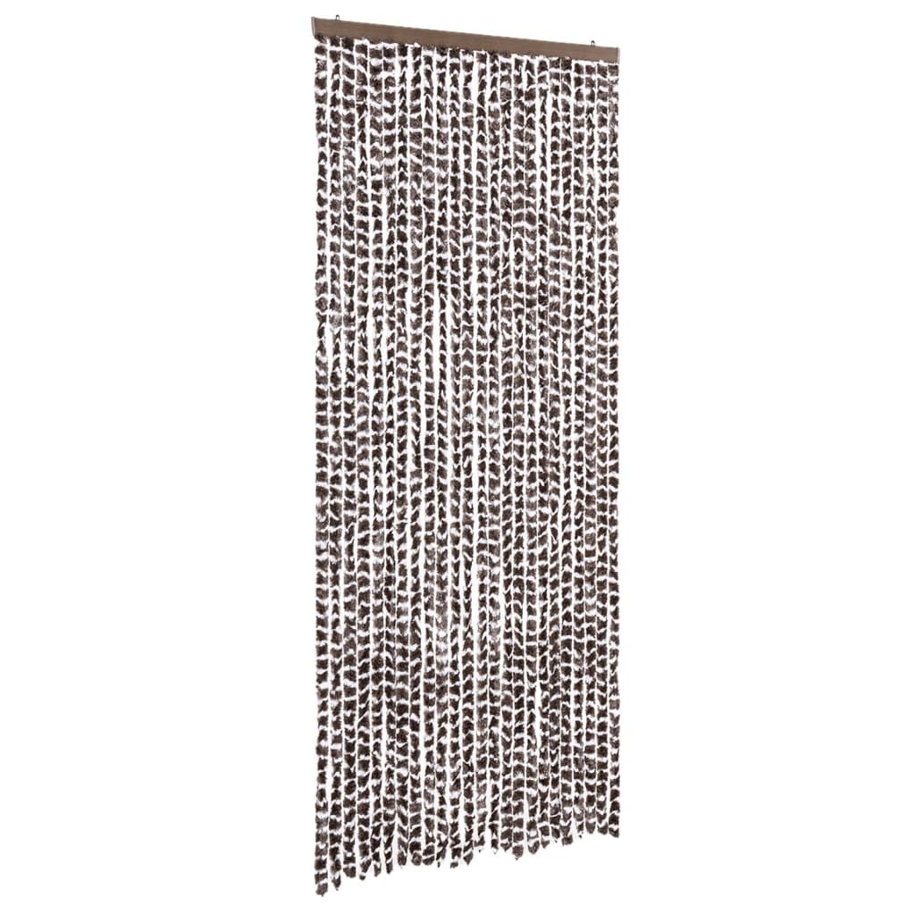 Vidaxl Fly Curtain 100x200 cm CHENILLE BRORN ET BLANC