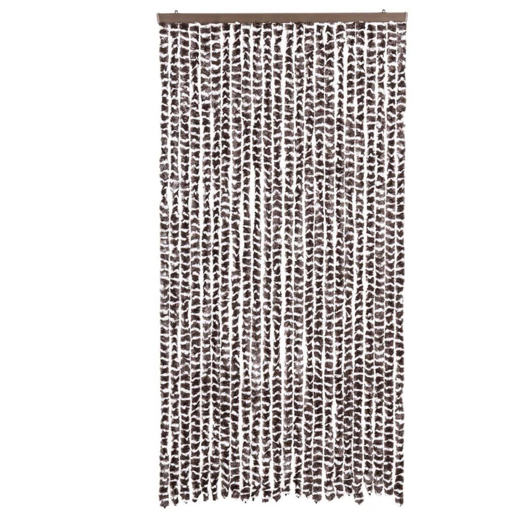 Vidaxl Fly Curtain 100x200 cm CHENILLE BRORN ET BLANC