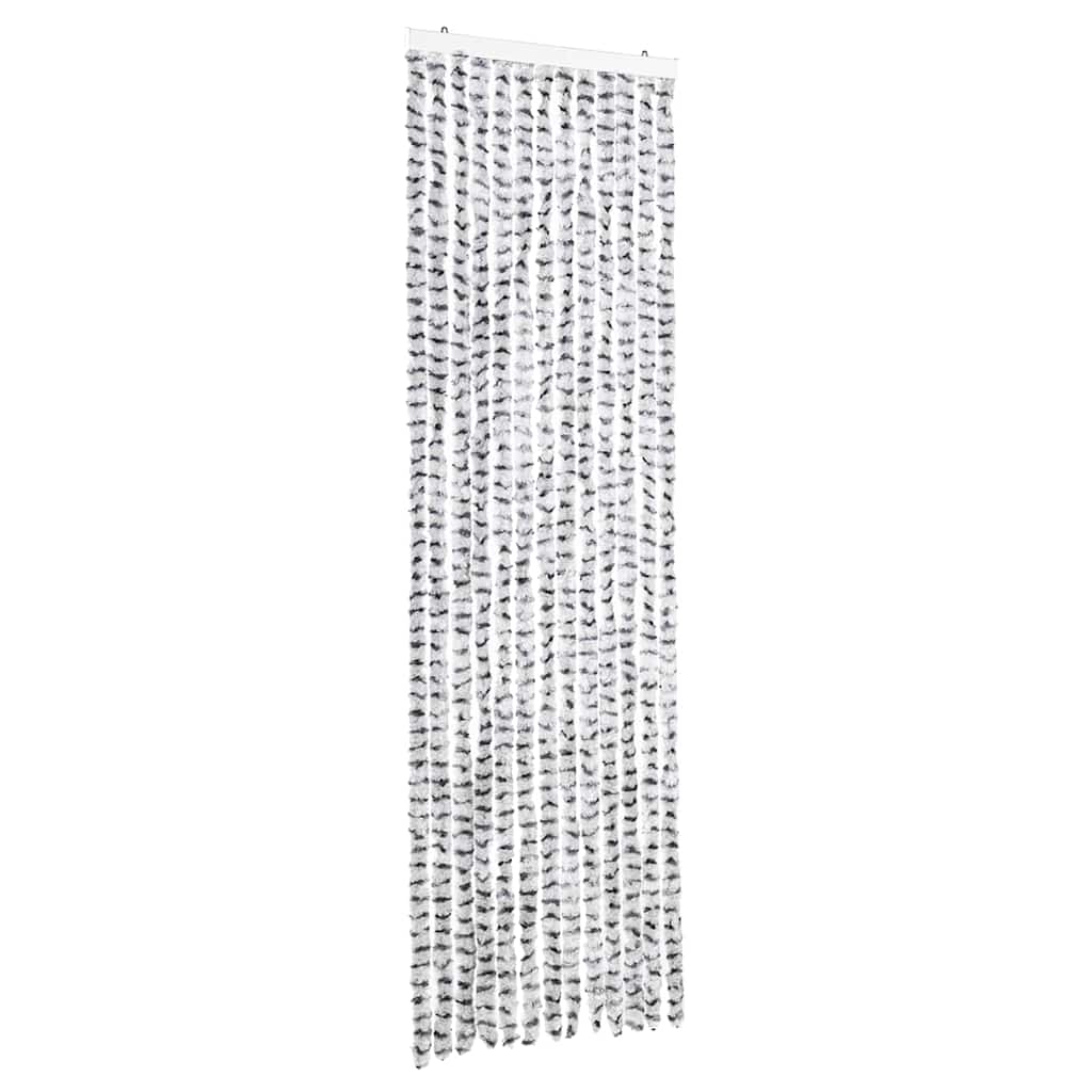 Vidaxx Fliegenvorhang 56x200 cm Chenille Hellgrau und Dunkelgrau