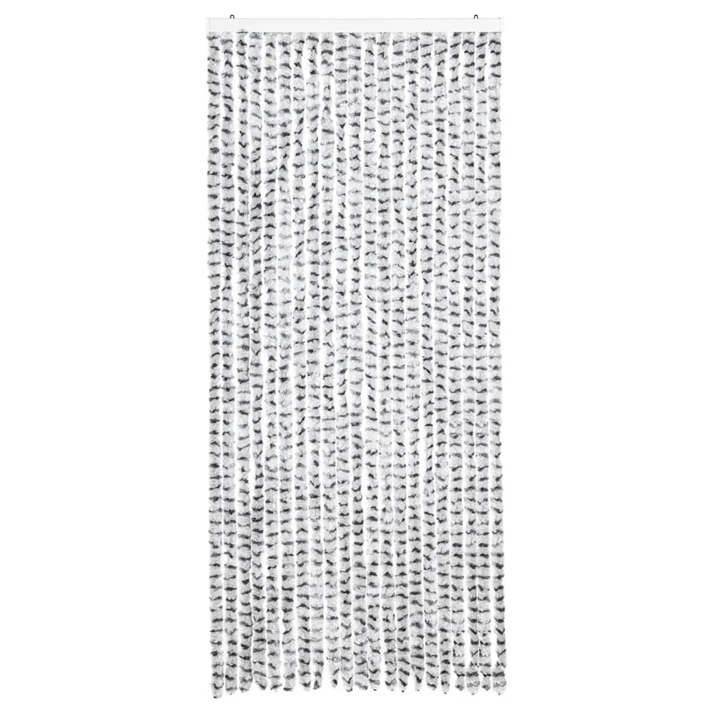 Vidaxl Fly Curtain 90x200 cm Chenille grigio chiaro e grigio scuro