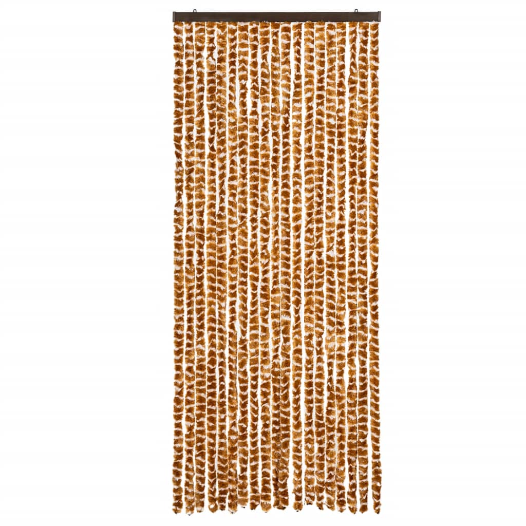 Vidaxl Fly Curtain 56x200 cm CHENILLE OCER ET BLANC