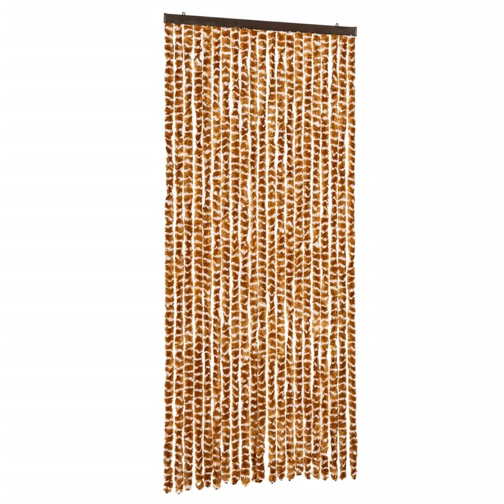 Vidaxl Fly curtain 90x200 cm Chenille ocher and white