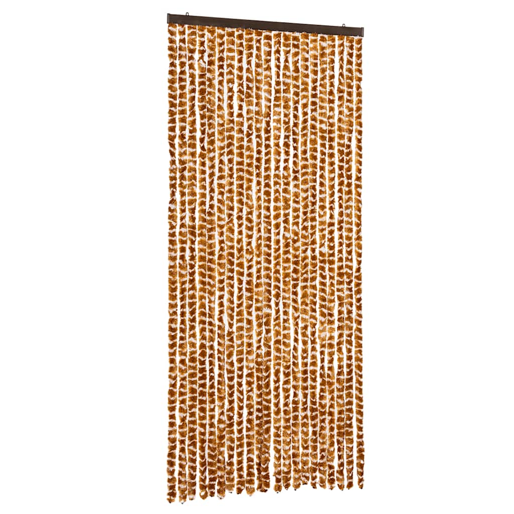 Vidaxx Fliegenvorhang 90x200 cm Chenille Ocker und Weiß