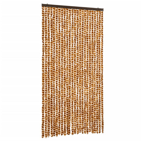 Vidaxx Fliegenvorhang 100x200 cm Chenille Ocker und Weiß