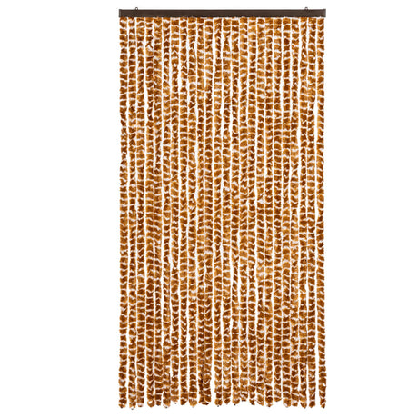 Vidaxx Fliegenvorhang 100x200 cm Chenille Ocker und Weiß