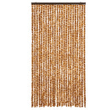 Cortina de mosca Vidaxl 100x230 cm chenille ocre y blanco