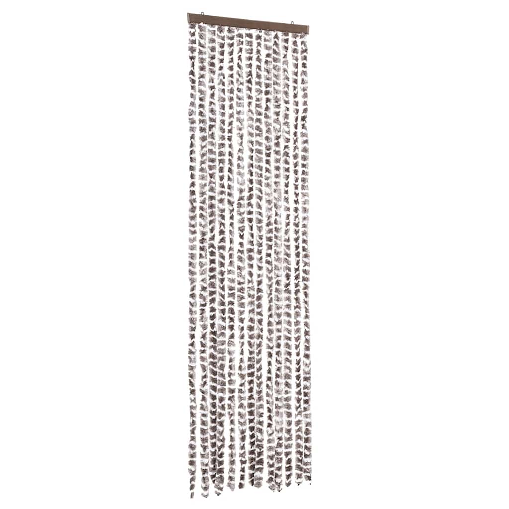 Vidaxx Fliegenvorhang 56x200 cm Chenille Taupe und Weiß