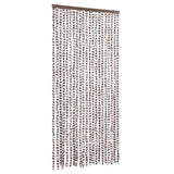 Vidaxx Fliegenvorhang 90x200 cm Chenille Taupe und Weiß