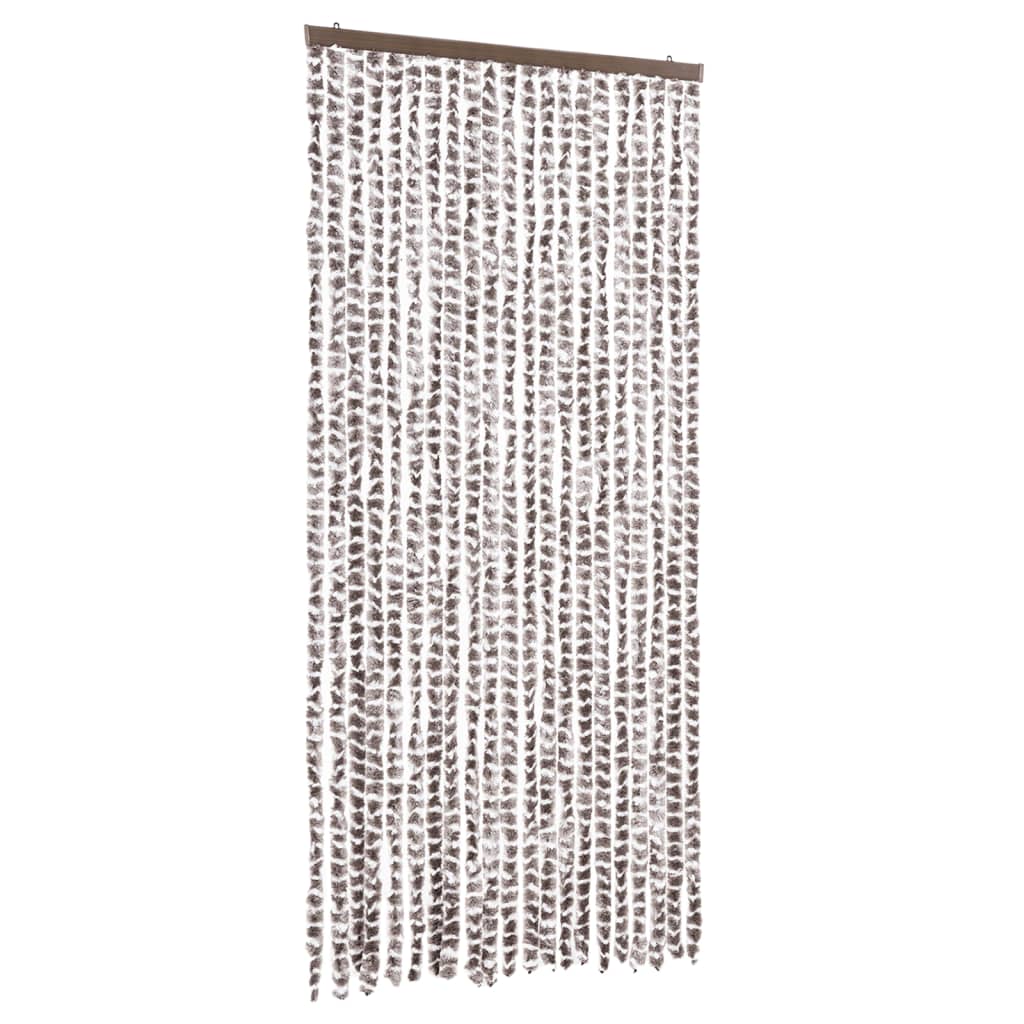 Vidaxl Fly Vorhang 90x200 cm Chenille Taupe und Weiß