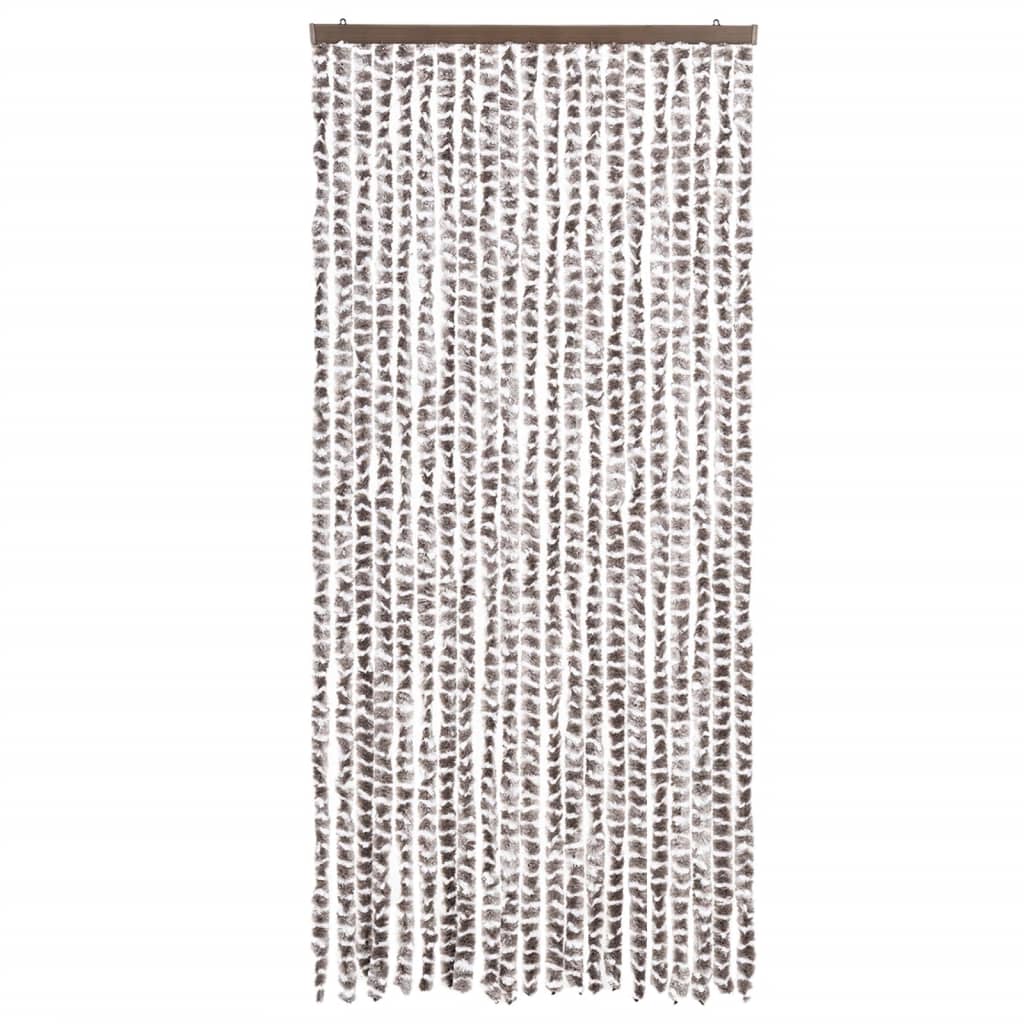 Vidaxx Fliegenvorhang 90x200 cm Chenille Taupe und Weiß