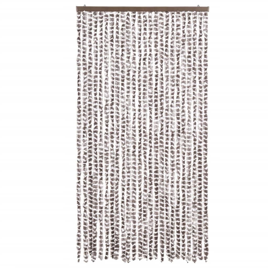 Vidaxl muha zavesa 100x200 cm chenille taupe in bela