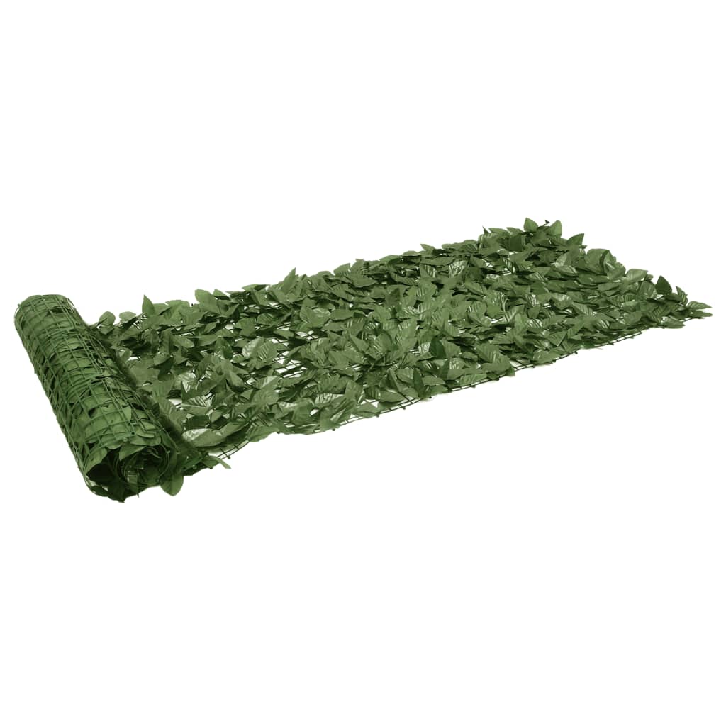 Vidaxxl Balkonschirm mit dunkelgrünen Blättern 200x75 cm