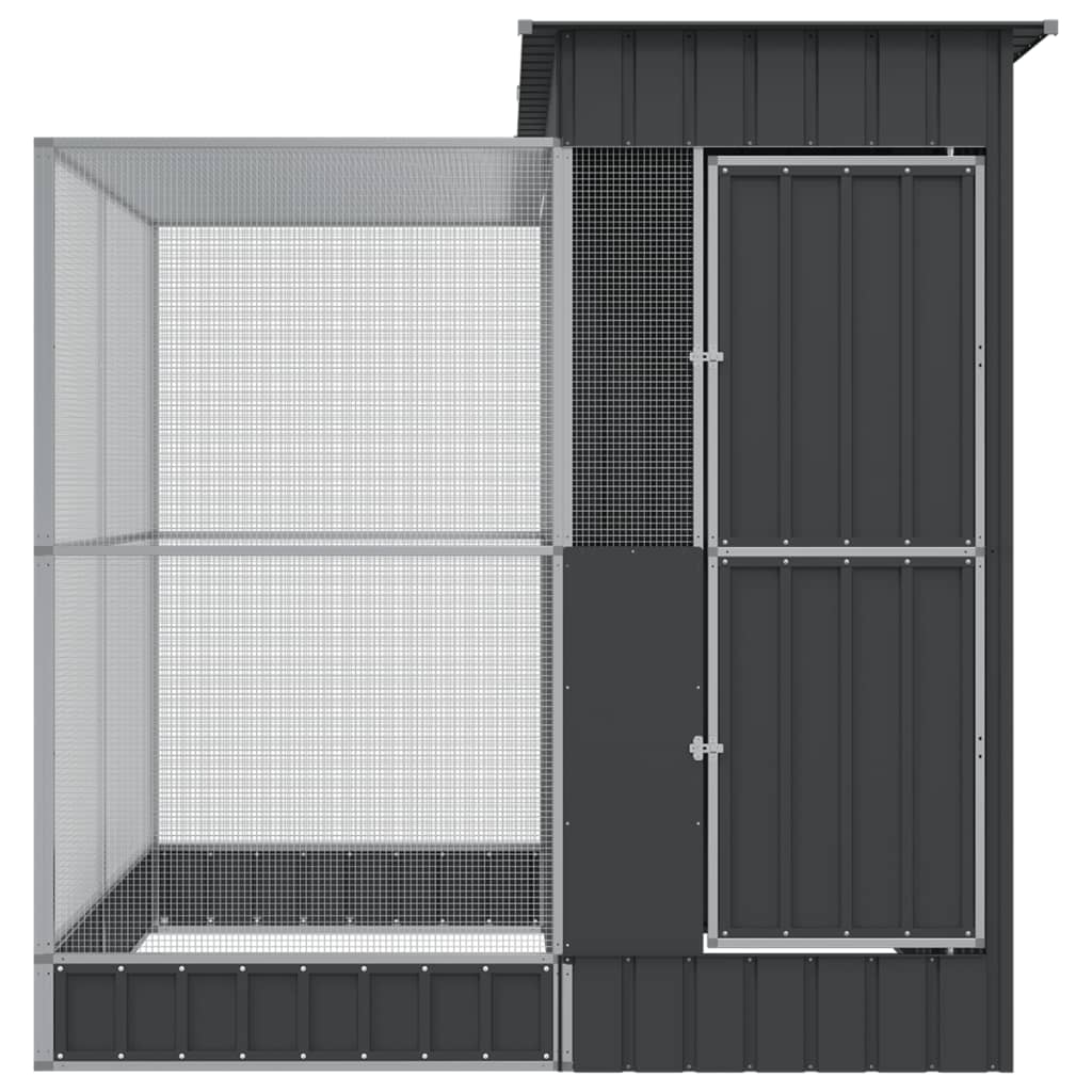 Vidaxl Aviary med forlengelse 209x203x216 cm stål sølvfarget