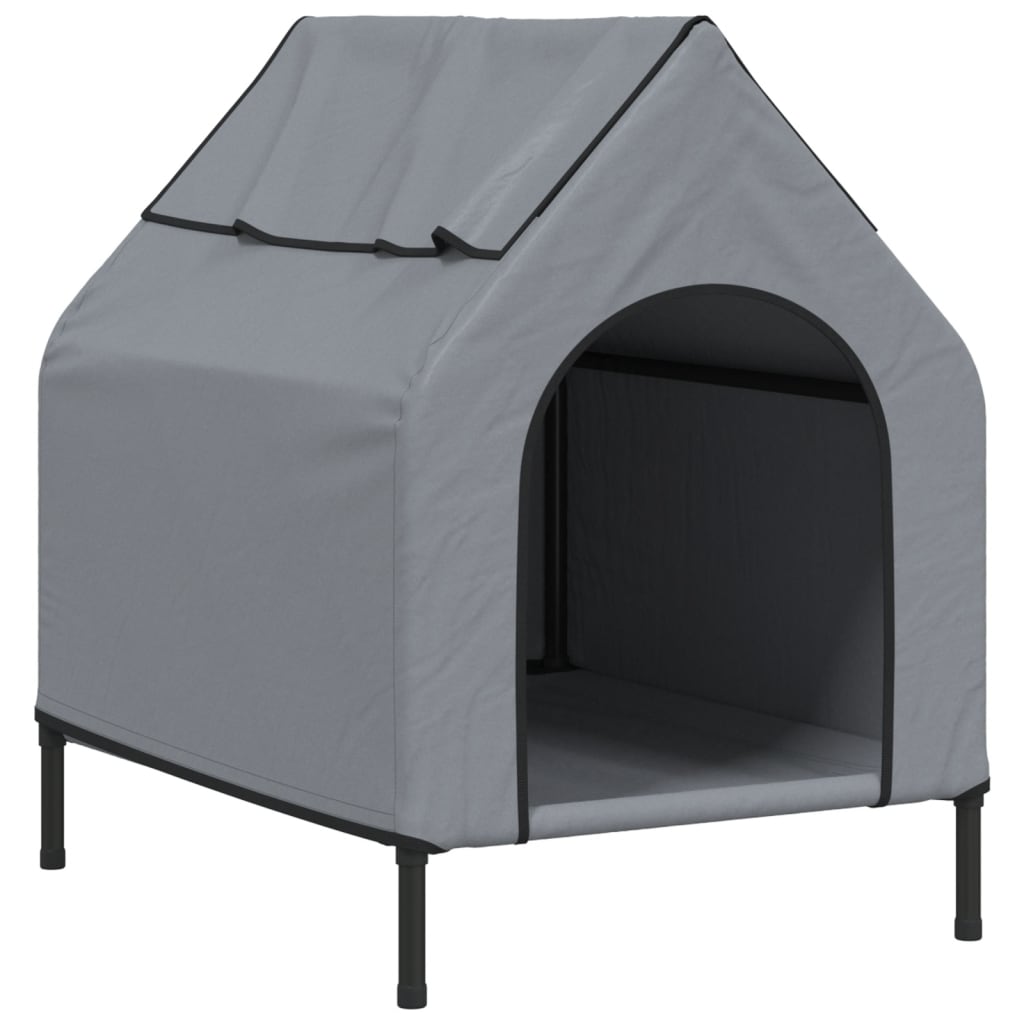 Vidaxl Dog Loft Oxford Fabric and Steel Light Grey