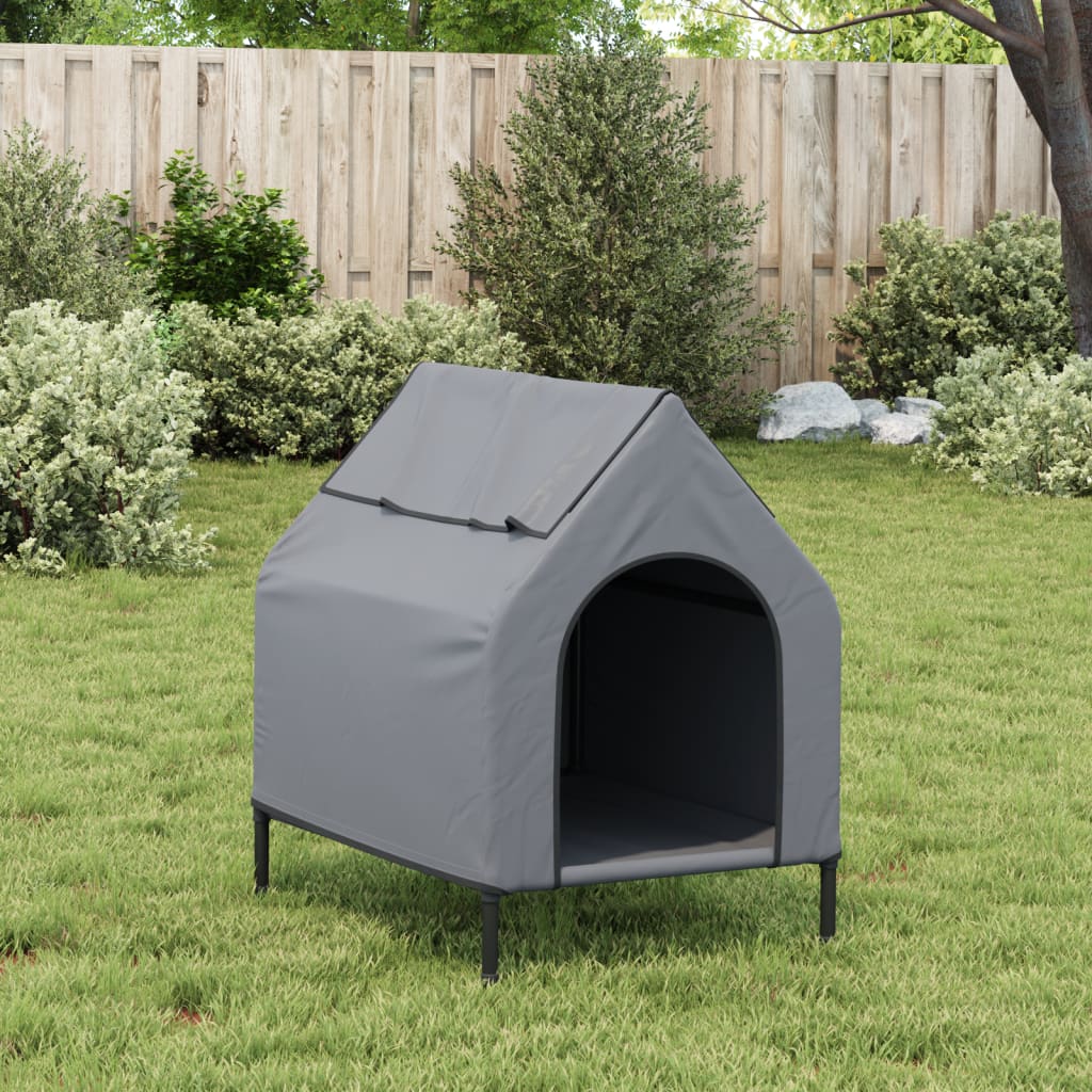 VidaXL Hundehütte Oxford-Stoff und Stahl hellgrau
