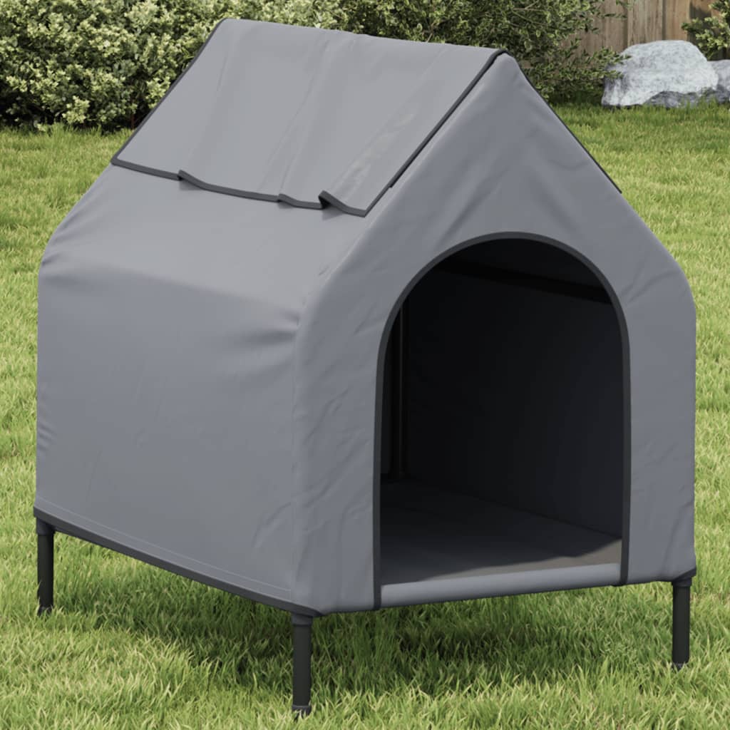 VidaXL Hundehütte Oxford-Stoff und Stahl hellgrau