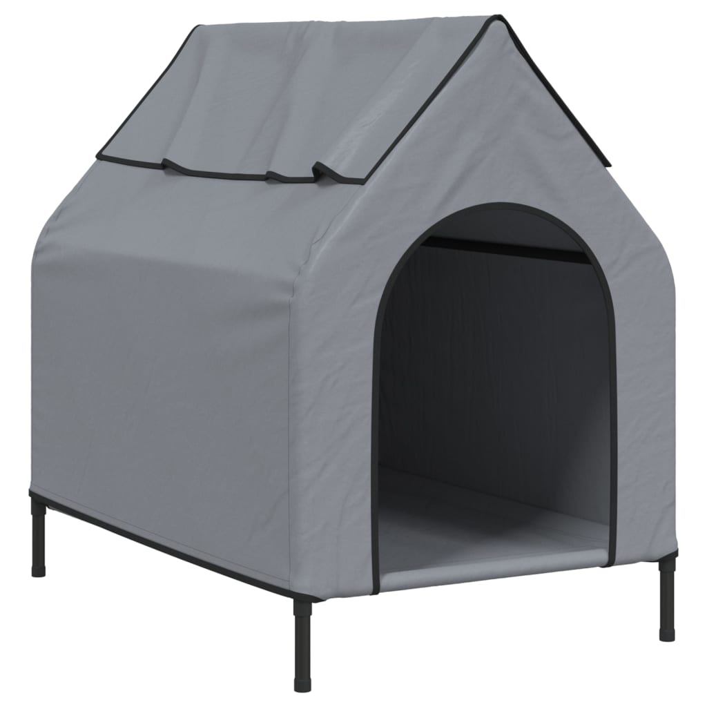 Vidaxl dog loft Oxford fabric and steel light gray