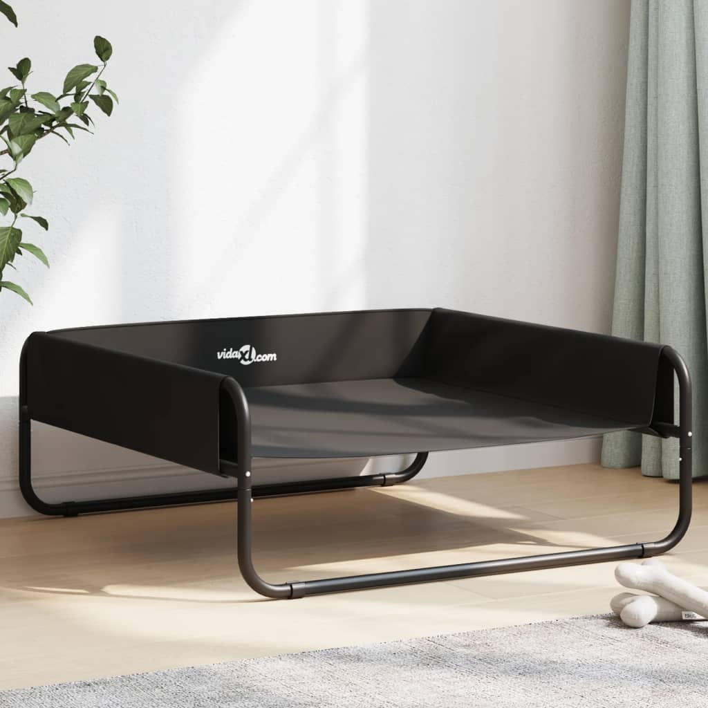 Vidaxl hondenmand verhoogd oxford stof en staal antracietkleurig