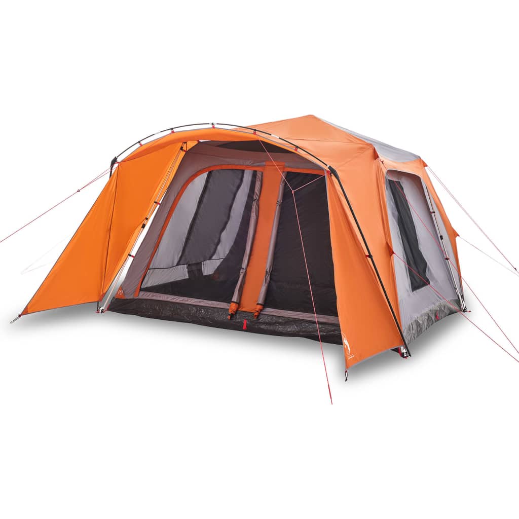 VidaXL-Zelt mit Markise 9-Personen-Schnellspanner in Grau und Orange
