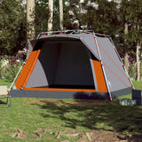 Tenda da campeggio Vidaxl Release veloce di 4 persone grigio e arancione