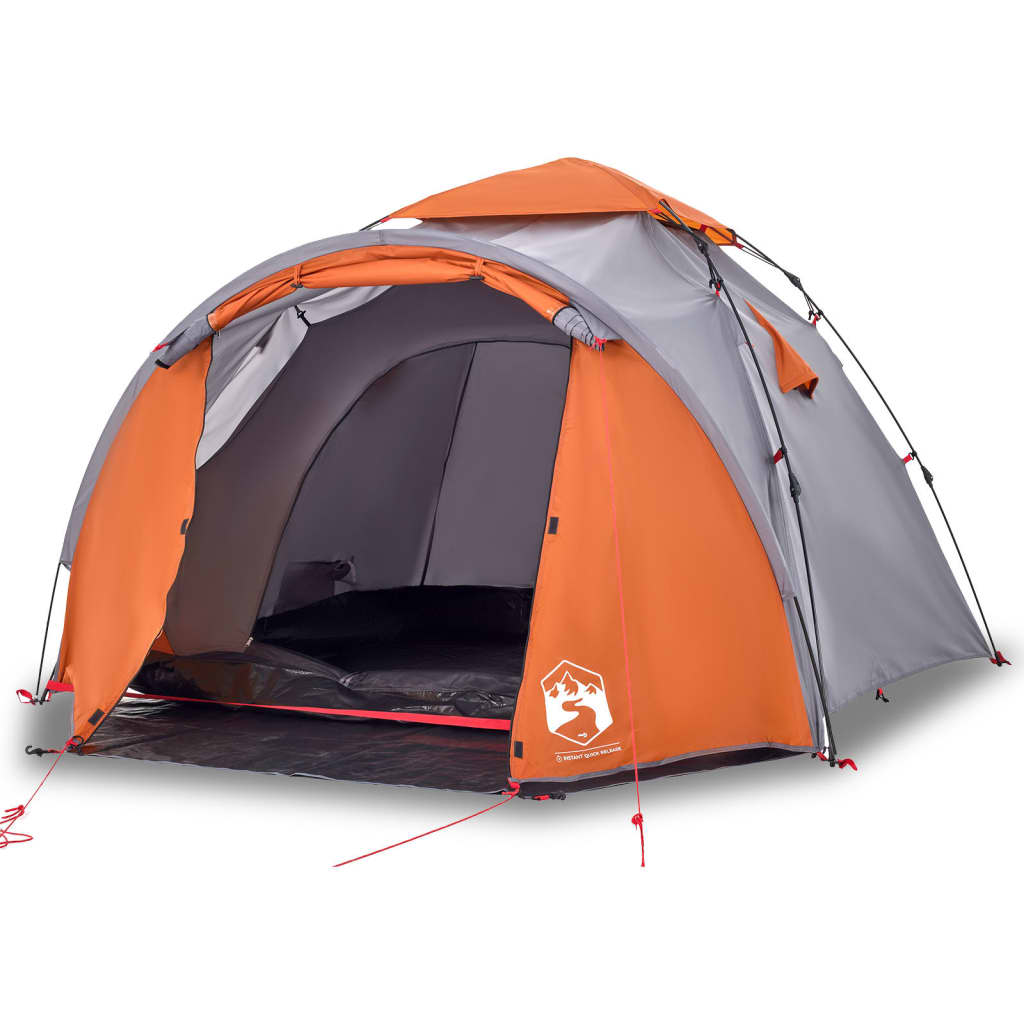 Vidaxl Dome Tent 3 Personne Fast Release Grey and Orange