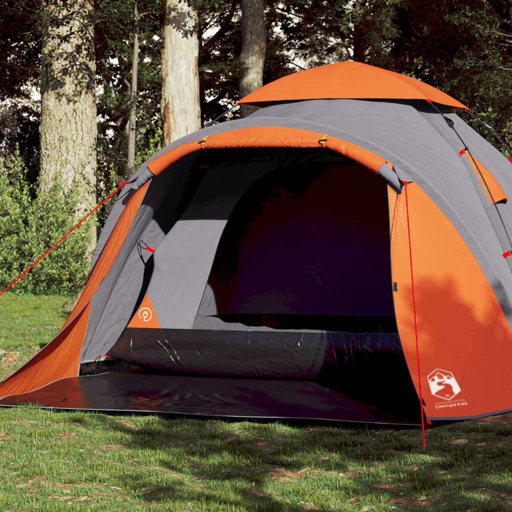 VidaXL Dome tent 3-person fast release gray and orange