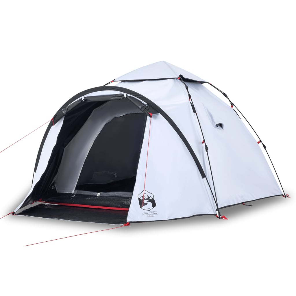 Vidaxl Dome Tält 3-person Fast Release Blackout Tyg White