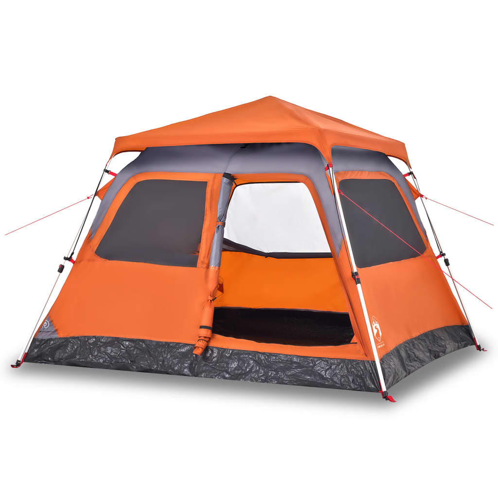 Vidaxl Dome Tent 4-Personen Fast Release Grey und Orange