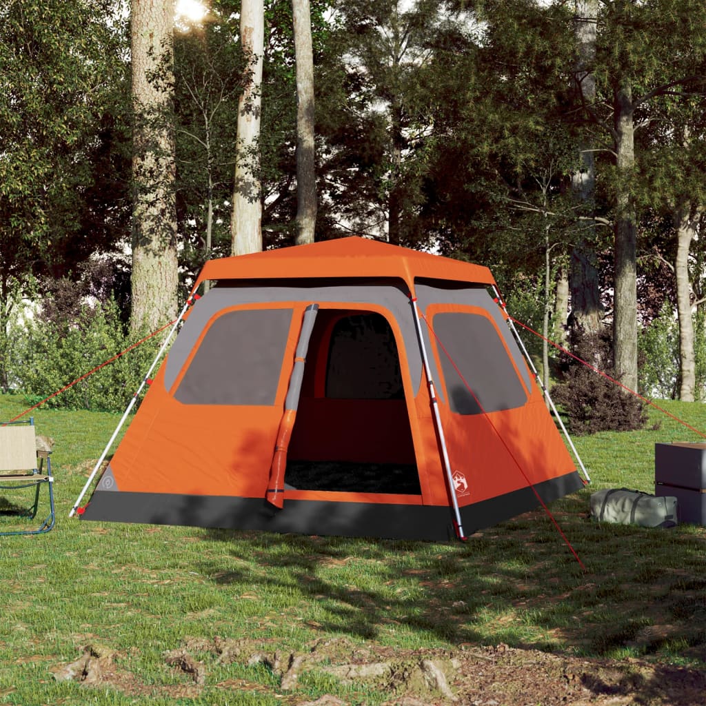 Vidaxl Dome Tent 4-osobowy szybki wydawanie Grey i Orange