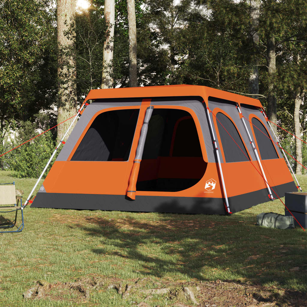 Vidaxl Dome Tält 8-person Fast Release Grey and Orange