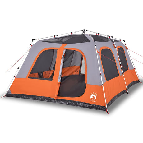 Vidaxx Kuppelzelt 10-Personen Schnellspanner Grau und Orange
