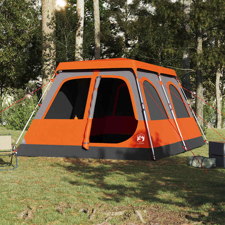 Vidaxx Kuppelzelt 10-Personen Schnellspanner Grau und Orange