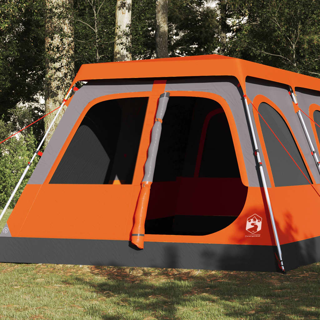 Vidaxl Dome Stan 10-Person Rychlé uvolnění šedé a oranžové