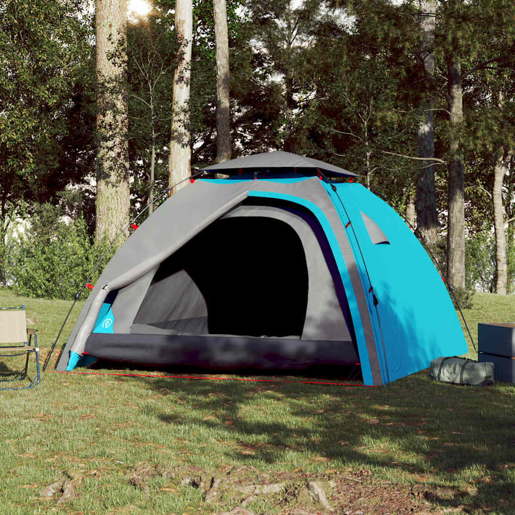 Vidaxl Kuppelzelt 4-Personen Schnellspanner blau