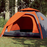 VidaXL Dome tent 4-person fast release gray and orange