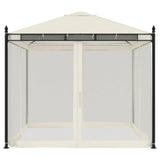 Vidaxx Pavillon mit Netzseitenwänden 2,93x2,93 m Stahl cremefarben