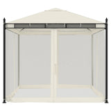 Vidaxl arbor with side walls of mesh 2.93x2.93 m steel cream -colored