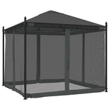 Vidaxx Pavillon mit Netzseitenwänden 2,93x2,93m Stahl Anthrazit