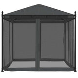 Vidaxx Pavillon mit Netzseitenwänden 2,93x2,93m Stahl Anthrazit