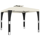 Vidaxx Pavillon mit Doppeldach 2,98x2,98 m cremefarbener Stahl