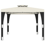 Vidaxx Pavillon mit Doppeldach 2,98x2,98 m cremefarbener Stahl
