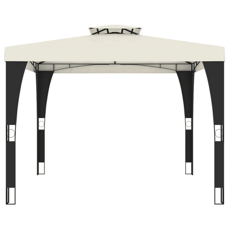 Vidaxx Pavillon mit Doppeldach 2,98x2,98 m cremefarbener Stahl