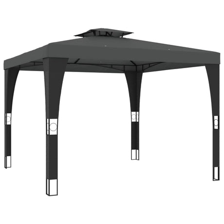 Vidaxl Pavillon mit Doppeldach 2,98x2,98 m Stahl Anthrazit