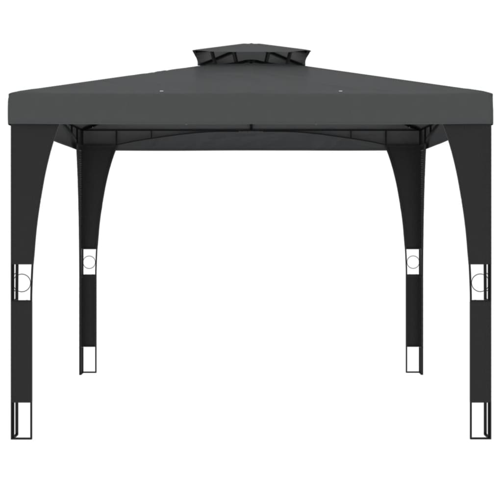 Vidaxl Pavillon mit Doppeldach 2,98x2,98 m Stahl Anthrazit