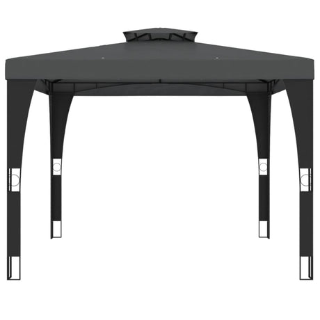 Vidaxl Pavillon mit Doppeldach 2,98x2,98 m Stahl Anthrazit