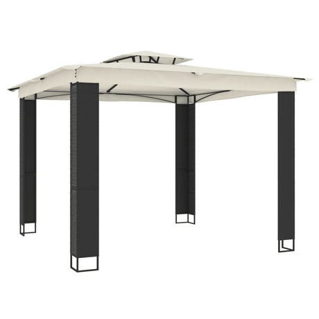 Vidaxx Pavillon mit Doppeldach 2,94x2,94 m cremefarbener Stahl