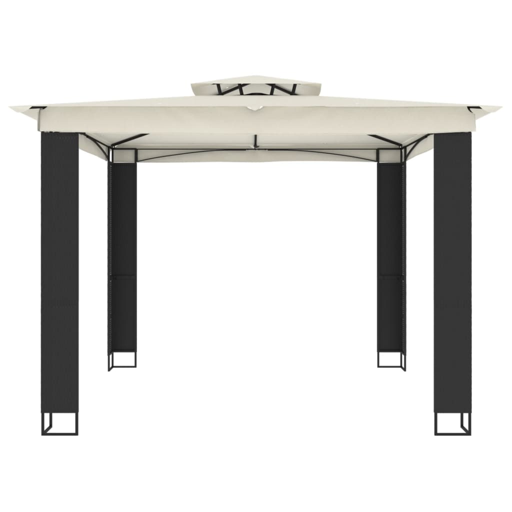 Vidaxx Pavillon mit Doppeldach 2,94x2,94 m cremefarbener Stahl