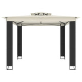 Vidaxx Pavillon mit Doppeldach 2,94x2,94 m cremefarbener Stahl